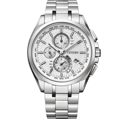 シチズン CITIZEN アテッサ AT8040-57A クロノグラフ ワールドタイム搭載モデル ソーラー 電波 シルバー メンズ 腕時計
