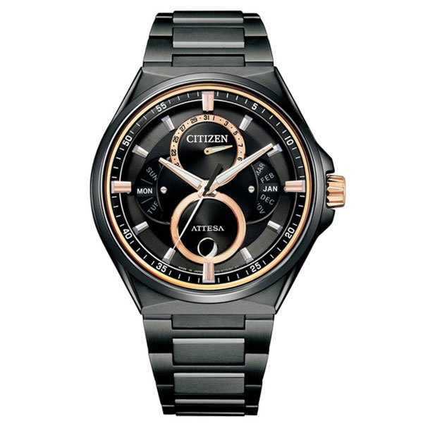 シチズン CITIZEN アテッサ BU0065-64E ACT Line アクトライン ブラックチタンシリーズ トリプルカレンダー ムーンフェイズ ソーラー ブラック メンズ 腕時計
