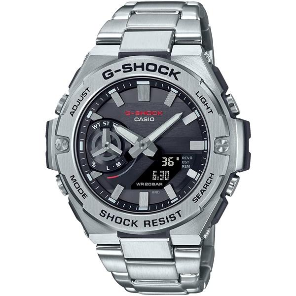 カシオ CASIO Ｇ－ＳＨＯＣＫ GST-B500D-1AJF カーボンコアガード 薄型 スリム シルバー メンズ腕時計