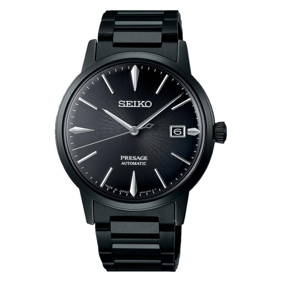 セイコー SEIKO メカニカルSARY219 プレザージュ シースルースクリューバック オールブラック メンズ腕時計