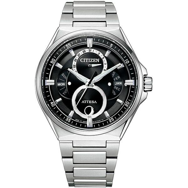 シチズン CITIZEN アテッサ BU0060-68E ACT Line アクトライン トリプルカレンダー ムーンフェイズ ソーラー ブラック メンズ 腕時計