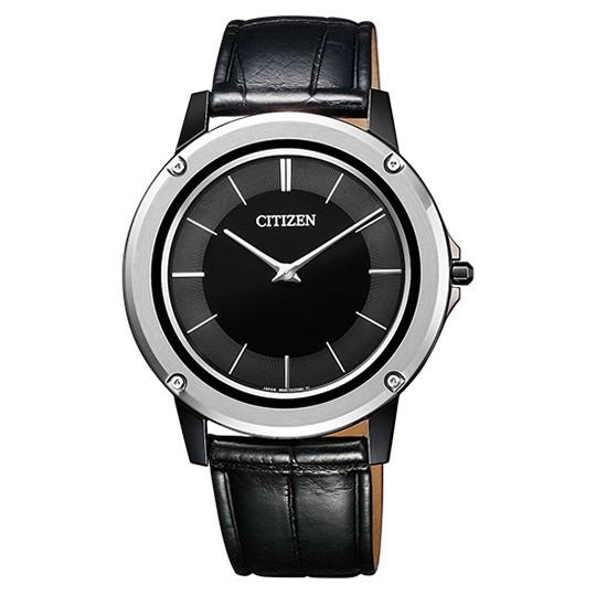 CITIZEN シチズン エコドライブワン AR5024-01E メンズ 腕時計 ソーラー サーメット 革ベルト ブラック