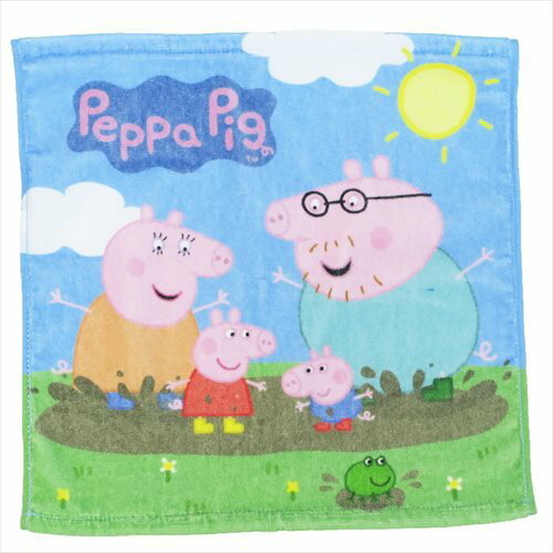 ペッパピッグ PeppaPig ハンドタオル インクジェットプリントウォッシュタオル 楽しいかぞく 丸眞