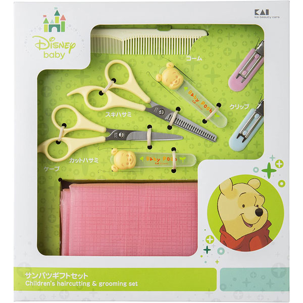 貝印 kai baby care ディズニー DISNEY サンパツギフトセット) かわいいディズニーのサンパツセット